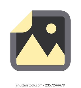 icon sticker in flat color style