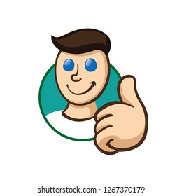 Icon sticker indicating emotion person be all right, okay, perfect. Ideal for educational and institutional materials