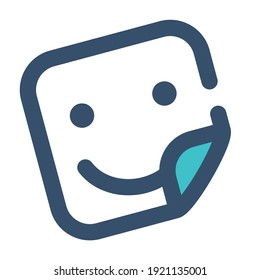 icon sticker social using filled line style and blue color