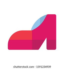 Icon stilettos in flat style. vector illustration and editable stroke. Isolated on white background.