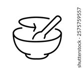 icon stirring food, icon mixing food in a bowl or plate