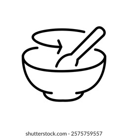 icon stirring food, icon mixing food in a bowl or plate