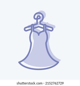 Icon Stitched Dress. suitable for Tailor symbol. two tone style. simple design editable. design template vector. simple symbol illustration