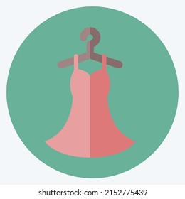 Icon Stitched Dress. suitable for Tailor symbol. flat style. simple design editable. design template vector. simple symbol illustration