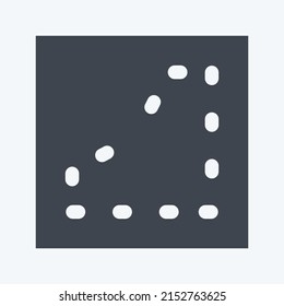 Icon Stitching Lines. suitable for Tailor symbol. glyph style. simple design editable. design template vector. simple symbol illustration