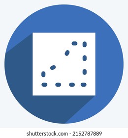 Icon Stitching Lines. suitable for Tailor symbol. long shadow style. simple design editable. design template vector. simple symbol illustration