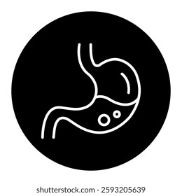 Icon: Stomach - Digestive Health Icon, Stomach Support, Comfort, Wellness, Gut Health. Editable Stroke and Colors.