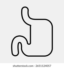 Icon stomach. Medical elements. Icon in line style.