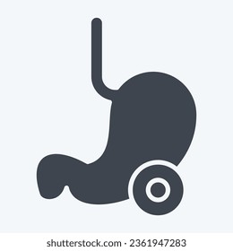 Icon Stomach. related to Body Ache symbol. glyph style. simple design editable. simple illustration