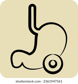 Icon Stomach. related to Body Ache symbol. hand drawn style. simple design editable. simple illustration