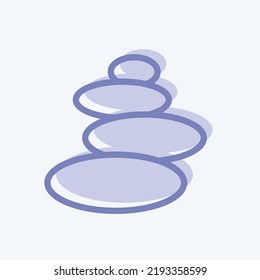 Icon Stone. suitable for Japanese symbol. two tone style. simple design editable. design template vector. simple illustration