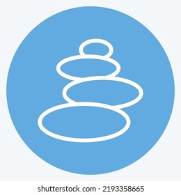 Icon Stone. suitable for Japanese symbol. blue eyes style. simple design editable. design template vector. simple illustration