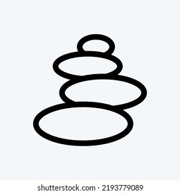 Icon Stone. suitable for Japanese symbol. line style. simple design editable. design template vector. simple illustration
