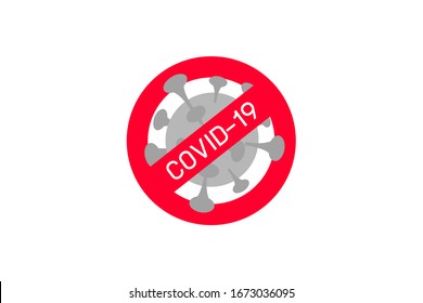 Icon for stop covid-19 virus on white background 