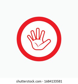 Icon Stop. Gesture Hand Illustration. Prohibition Symbol for Design, Presentation, Website or Apps Elements - Vector.

