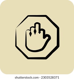 Icon Stop Hand. suitable for building symbol. hand drawn style. simple design editable. design template