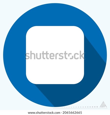 Icon Stop - Long Shadow Style - Simple illustration, Editable stroke, Design template vector, Good for prints, posters, advertisements, announcements, info graphics, etc.