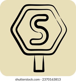 Icon Stop. related to Road Sign symbol. hand drawn style. simple design editable. simple illustration