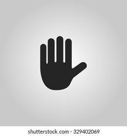 Icon of Stop sign in the form of hands.