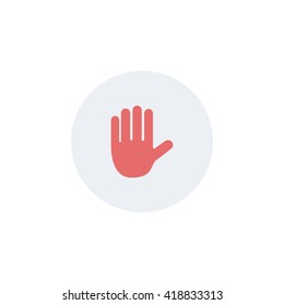 Icon of Stop sign in the form of hands.
