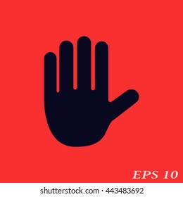 Icon of Stop sign in the form of hands.