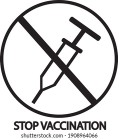 Icon of stop vaccination, people do not want to vaccinate