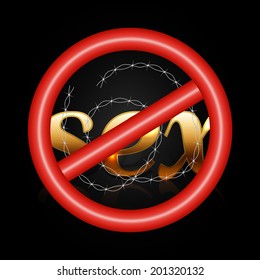 Icon stop violence in sex vector