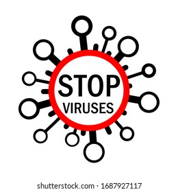 icon Stop Virus isolated on white background. Stop coronavirus COVID-19. Vector EPS 10