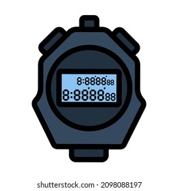 Icono De Stopwatch. Contorno de negrita editable con diseño de relleno de color. Ilustración vectorial.