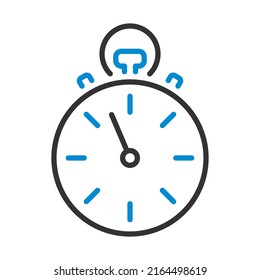 Icon Of Stopwatch. Editable Bold Outline With Color Fill Design. Vector Illustration.