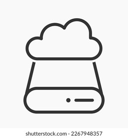 Icon Storage Backup for Graphic, User Interface and UI Backup Cloud. Simple Illustration Icon Backup Cloud Storage Symbol with Data File Icon Below. 