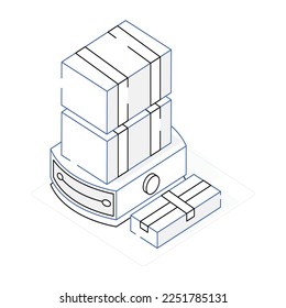 An icon of storage racks isometric design 