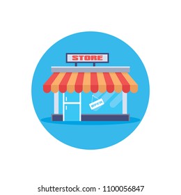 Icon of store building. Vector Illustration