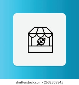 Icon of a store with a leaf symbol, representing locally made products and sustainability.	
