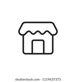 The icon of store. Simple outline icon illustration, vector of store for a website or mobile application