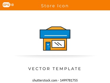 Icon Store For Website, Infographic Element. Vector Illustration
