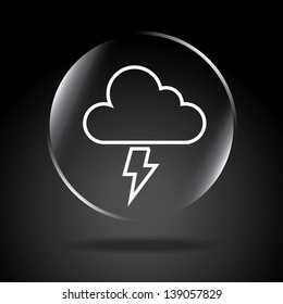 icon storm over black background vector illustration