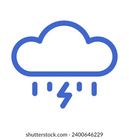 Icon of storm for weather forecast app on white background