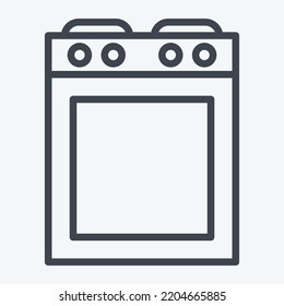 Icon Stove. geeignet für Küchengeräte-Symbol. Linienstil. einfaches Design bearbeitbar. Designvorlage, Vektor. einfache Abbildung