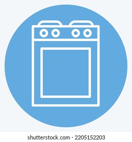 Icon Stove. suitable for Kitchen Appliances symbol. blue eyes style. simple design editable. design template vector. simple illustration