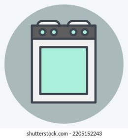 Icon Stove. geeignet für Küchengeräte-Symbol. Farbpaarstil. einfaches Design bearbeitbar. Designvorlage, Vektor. einfache Abbildung
