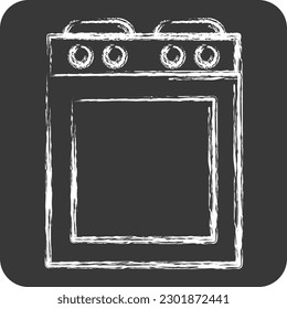 Icon Stove. suitable for Kitchen Appliances symbol. chalk Style. simple design editable