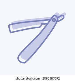 Icon Straight Razor - Two Tone Style - Simple illustration,Editable stroke,Design template vector, Good for prints, posters, advertisements, announcements, info graphics, etc.