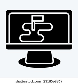 Icon Strategy Map. related to Military symbol. glyph style. simple design editable. simple illustration