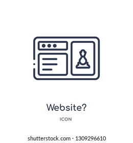 website? icon from strategy outline collection. Thin line website? icon isolated on white background.