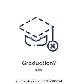 graduation? icon from strategy outline collection. Thin line graduation? icon isolated on white background.