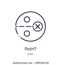 path? icon from strategy outline collection. Thin line path? icon isolated on white background.