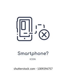 smartphone? icon from strategy outline collection. Thin line smartphone? icon isolated on white background.