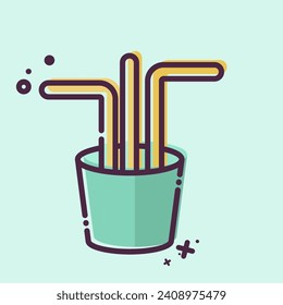 Icon Straw. in Zusammenhang mit dem Symbol für Plastikverschmutzung stehen. MBE-Stil. einfaches Design bearbeitbar. einfache Abbildung