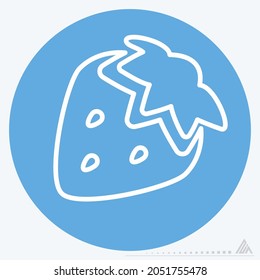 Icon Strawberries - Blue Eyes Style - Simple illustration, Editable stroke, Design template vector, Good for prints, posters, advertisements, announcements, info graphics, etc.